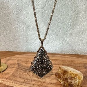 Kendra Scott Black and Gold Aiden Necklace